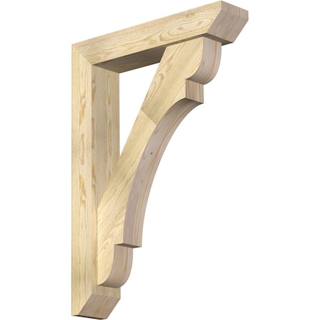 Ekena Millwork Olympic Slat Rough Sawn Bracket w/ Offset Brace, Douglas Fir, 6"W x 28"D x 40"H BKT0604X28X40OLY06RDF
